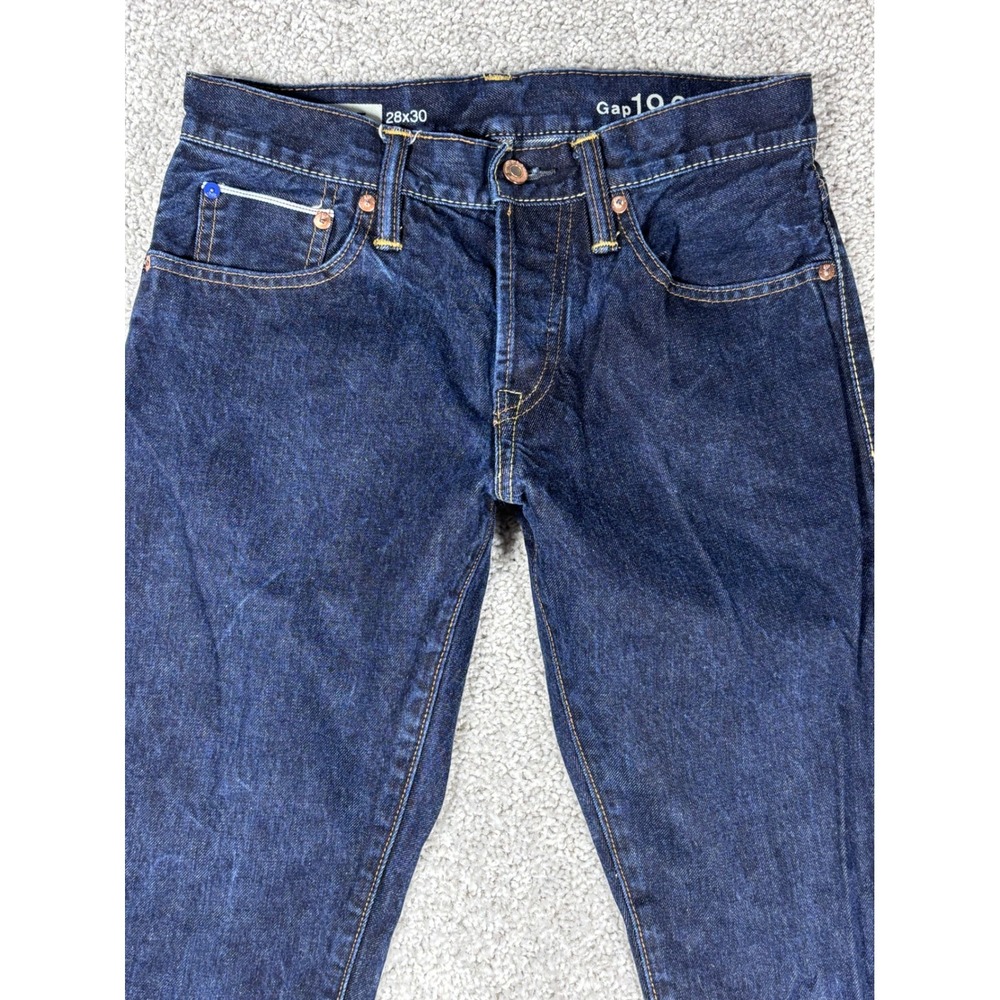 Gap 1969‎ Mens Straight Leg Jeans 28x30 Dark Wash Blue 100% Cotton Denim